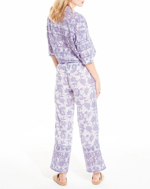 Pantalon droit Brigitte mauve