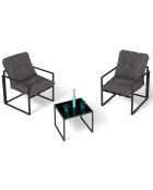 Salon de jardin Tropea 2 places gris anthracite
