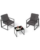 Salon de jardin Tropea 2 places gris anthracite