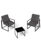 Salon de jardin Tropea 2 places gris anthracite