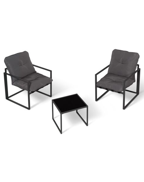 Salon de jardin Tropea 2 places gris anthracite