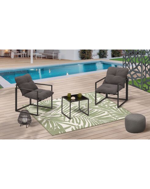 Salon de jardin Tropea 2 places gris anthracite