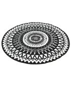 Maori rond zwart/wit buitentapijt - D.250 cm