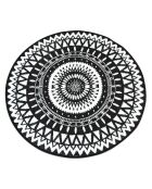Maori rond zwart/wit buitentapijt - D.250 cm