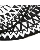 Maori rond zwart/wit buitentapijt - D.250 cm