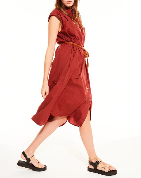 Robe chemise Mila bordeaux