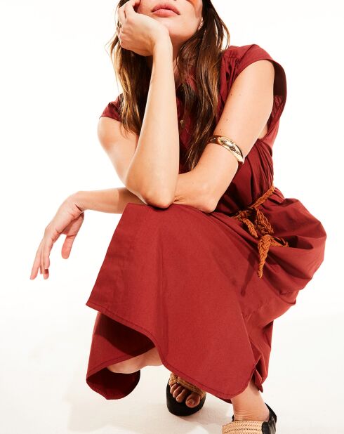 Robe chemise Mila bordeaux