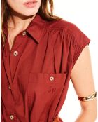 Robe chemise Mila bordeaux