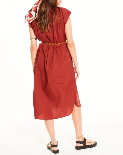 Robe chemise Mila bordeaux