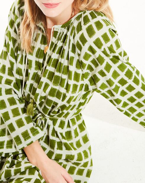 Robe caftan Kyoto verte