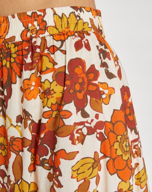 Falda Danae naranja con volantes