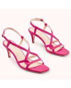 Sandales en Velours de Cuir Zadia fuchsia - Talon 7 cm