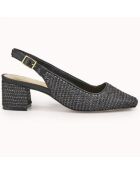 Slingbacks Zela vegan noires - Talon 6 cm