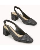 Slingbacks Zela vegan noires - Talon 6 cm