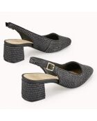 Slingbacks Zela vegan noires - Talon 6 cm