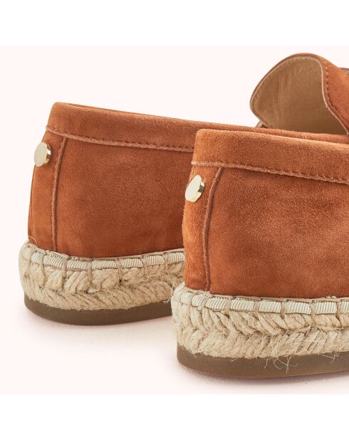 Espadrilles en Velours de Cuir Hilona cognac