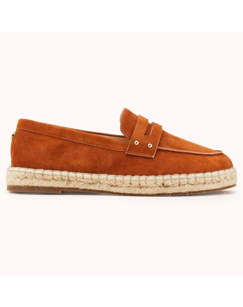 Espadrilles en Velours de Cuir Hilona cognac