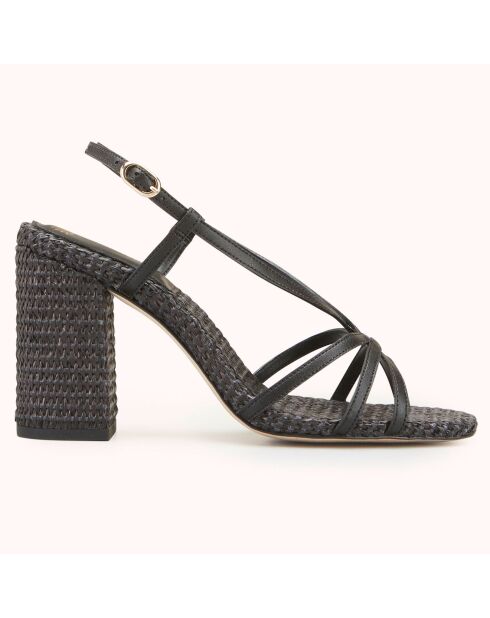 Sandales Zafia vegan noires - Talon 10 cm