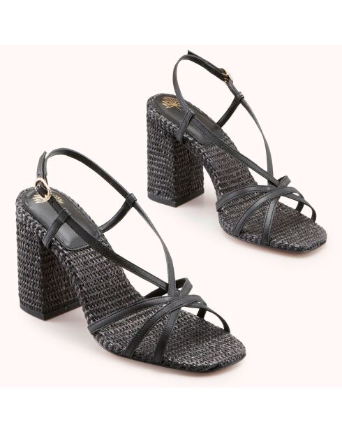 Sandales Zafia vegan noires - Talon 10 cm
