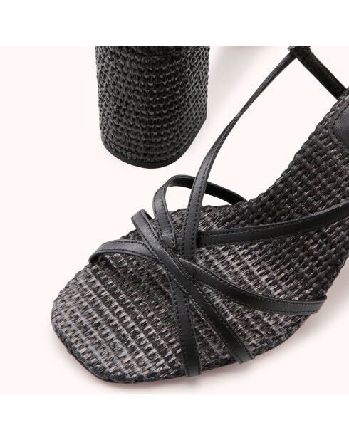 Sandales Zafia vegan noires - Talon 10 cm