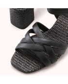 Sandales Zaggi vegan noires - Talon 6 cm