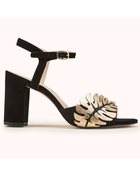 Sandales en Velours de Cuir Zoran noires - Talon 8 cm