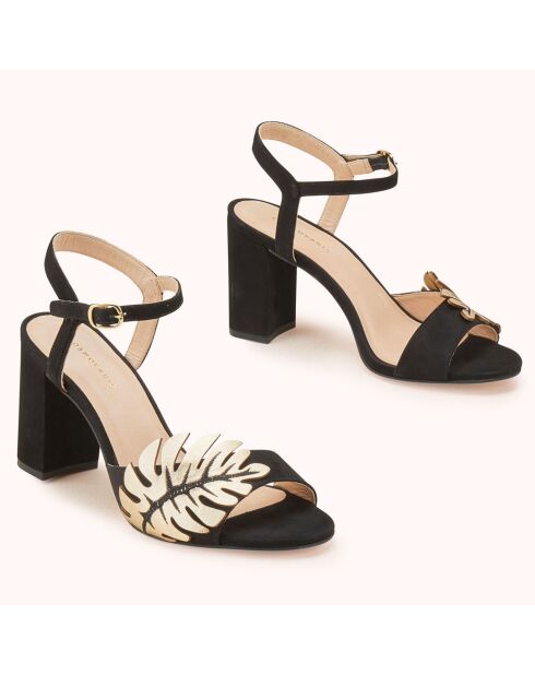 Sandales en Velours de Cuir Zoran noires - Talon 8 cm