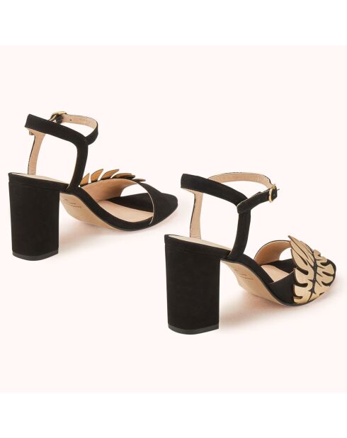 Sandales en Velours de Cuir Zoran noires - Talon 8 cm