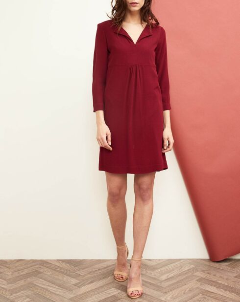 Robe Col Rabattu Billy grenat