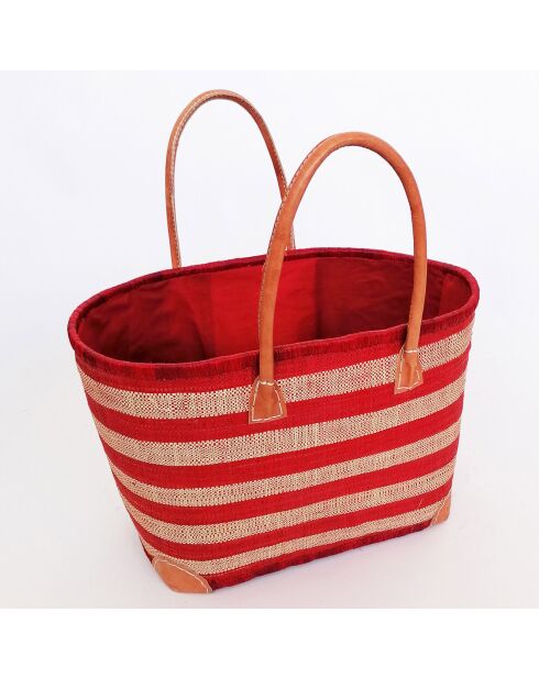 Panier de Madagascar Ambanja rouge - 34x36x22 cm