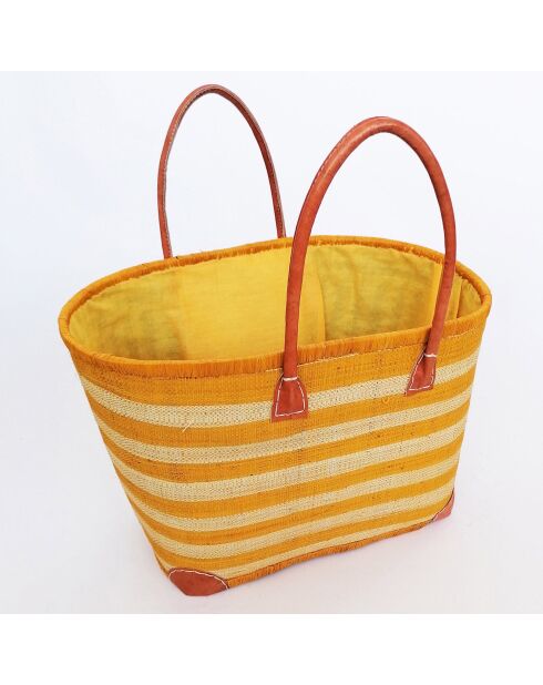 Panier de Madagascar Ambanja safran - 34x36x22 cm