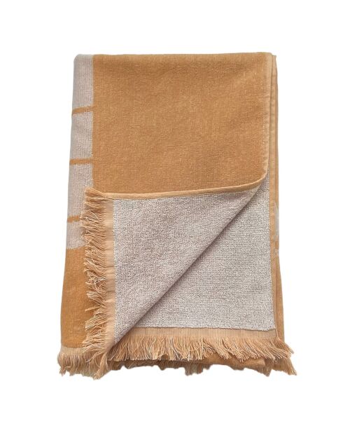Drap de plage jacquard Cocobeach beige - 90x170 cm