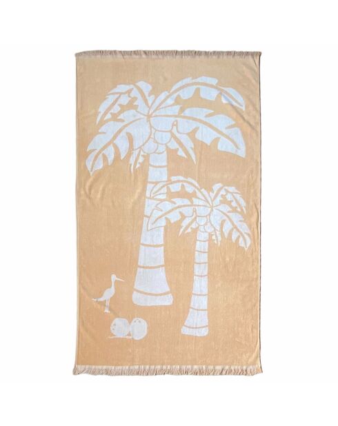 Drap de plage jacquard Cocobeach beige - 90x170 cm
