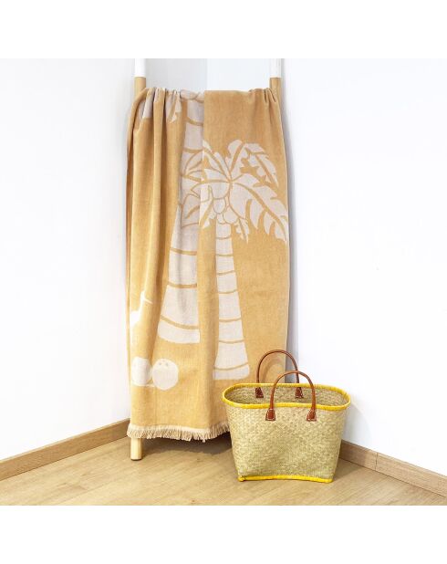 Drap de plage jacquard Cocobeach beige - 90x170 cm
