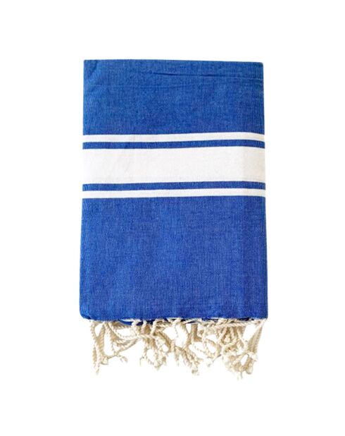 Fouta traditionnelle Kozo bleu royal - 100x200 cm