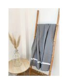 Fouta traditionnelle Mikanda Xl grise - 200x200 cm