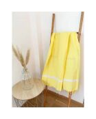 Fouta traditionnelle Mikanda Xl jaune - 200x200 cm