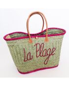 Panier de Madagascar Pasika fuchsia - 30x40x20 cm