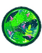 Serviette de plage ronde Tsamba verte - D. 150 cm