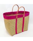 Panier de Madagascar Tsimgy fuchsia - 40x48x22 cm