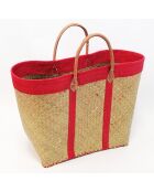 Panier de Madagascar Tsimgy rouge - 40x48x22 cm
