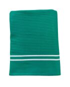Fouta doublée en éponge  Waffle verte - 90x170 cm