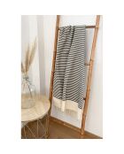 Fouta traditionnelle Yadara bleu marine - 100x200 cm