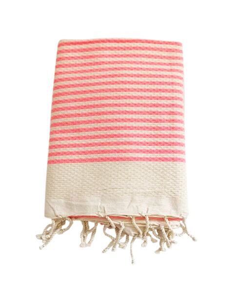 Fouta traditionnelle Yadara rose - 100x200 cm