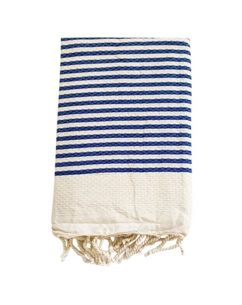 Fouta traditionnelle Yadara bleu royal - 100x200 cm