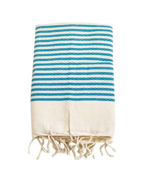 Fouta traditionnelle Yadara turquoise - 100x200 cm