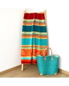 Drap de plage jacquard Zebrina multicolore - 90x170 cm