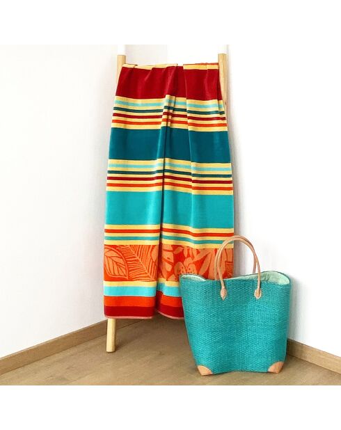 Drap de plage jacquard Zebrina multicolore - 90x170 cm