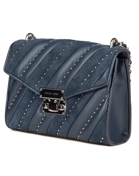 Sac bandoulière en Cuir Jet Set M bleu marine  - 23x16x7 cm