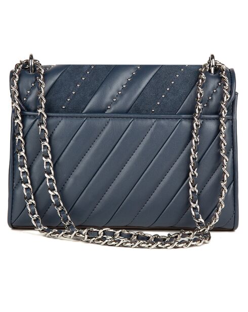 Sac bandoulière en Cuir Jet Set M bleu marine  - 23x16x7 cm